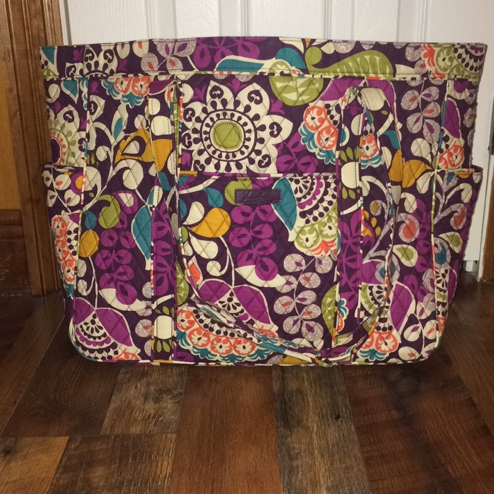 NWT Vera Bradley Get Carried Away Tote -Plum Crazy